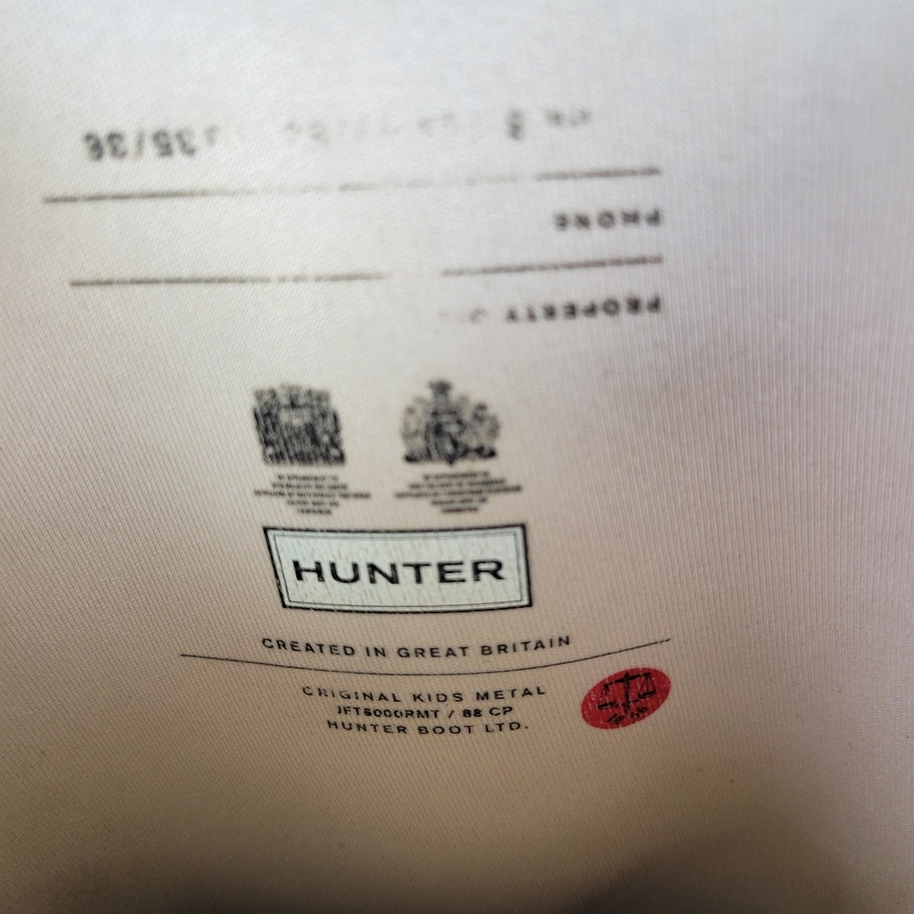 HUNTER Silver Tall Weighted Rain Boots B4/G5 - Picture 13 of 13